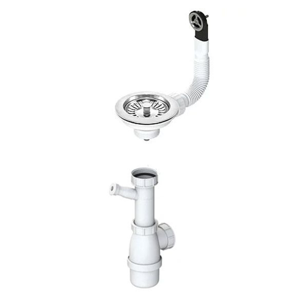 Бутылочный сифон для кухонной мойки LBPlast 670-RE-190-AL с отводом для ...