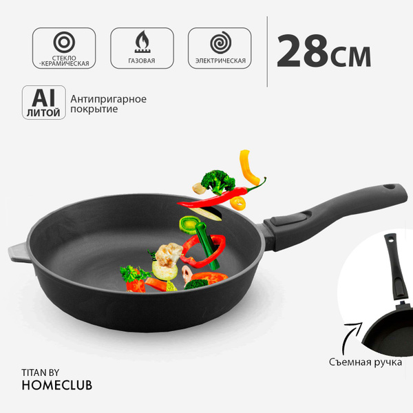 Сковорода HomeClub Сковорода-лента_Черный, 28 см - купить по выгодным ...