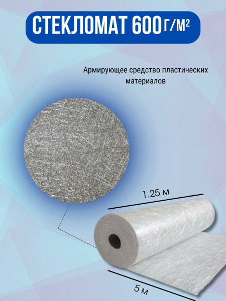 Стекломат эмульсионный плотность 600 г/м2. Для изготовления и ремонта ...