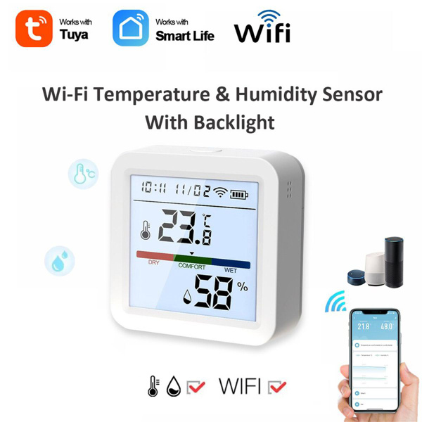 Tuya WiFi датчик температуры и влажности Smart Life гигрометр с ...