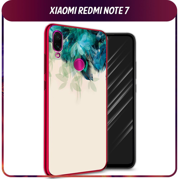 Силиконовый чехол на Xiaomi Redmi Note 7 / Сяоми Редми Нот 7 "Перья ...