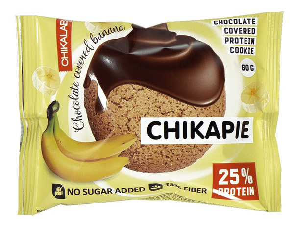 Протеиновый батончик Chikalab ChikaPie 60 г, Банан в шоколаде - купить ...