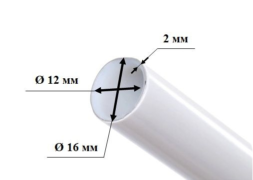Труба металлопластиковая бесшовная OTMO 16х2.0 мм, PEX-AL-PEX, отрезок ...