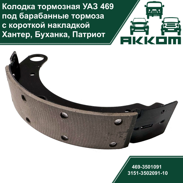 Колодка задняя Волга 2410-3110 (с короткой накладкой) Начало