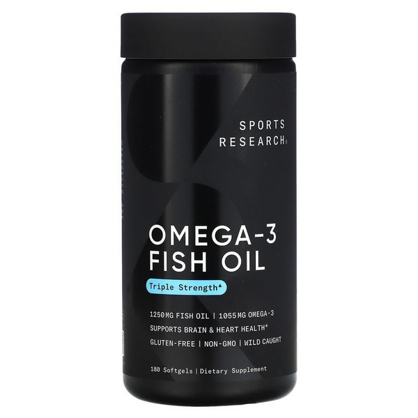 Sports Research, Omega 3 Fish Oil, Рыбий жир с омега-3, тройной силы ...