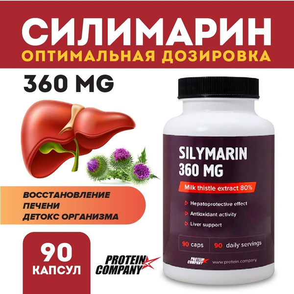 Силимарин 360 мг. Для печени, гепатопротектор. Экстракт расторопши, 90 ...
