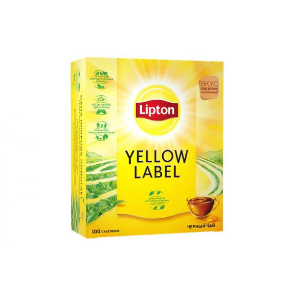 Чай чёрный в пакетиках ароматизированный Lipton Yellow Label Польша, 2 ...