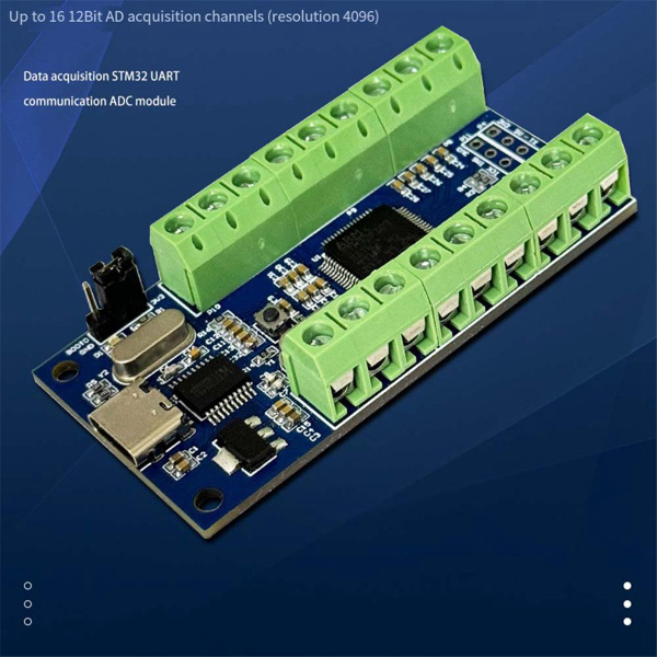 Интерфейс USB 16 каналов 12 бит АЦП выборка сбора данных STM32 Uart ...