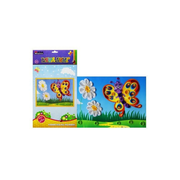 Набор для квиллинга ArteNuevo "Бабочка", картон, бумага, деревянная ...