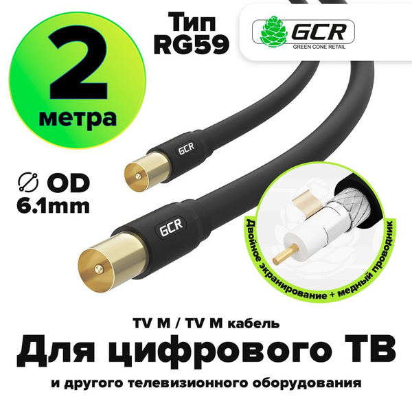 Кабель Разъем для антенны (TV/F) GCR GREEN CONE RETAIL CTV5_Разъем для ...