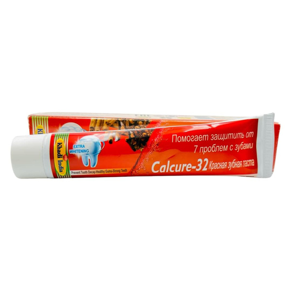 Khadi, Красная зубная паста Calcure 32 (RED TOOTHPASTE Calcure 32 ...