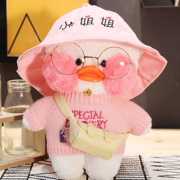 Мягкая игрушка Утка Lalafanfan, желтая, LaLaFanFan Duck 30 см плюшевая ...