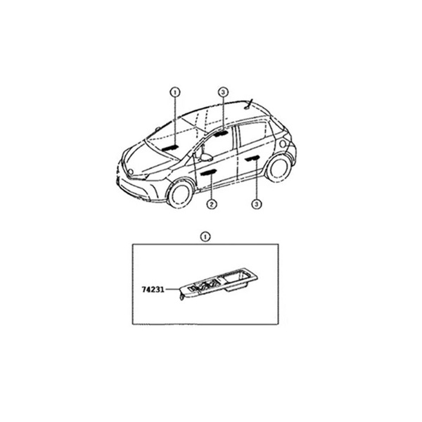 Верхняя Панель Переднего Подлокотника RH 74231-52630-C0 Для Toyota Vitz 2010-2014 - купить по ...