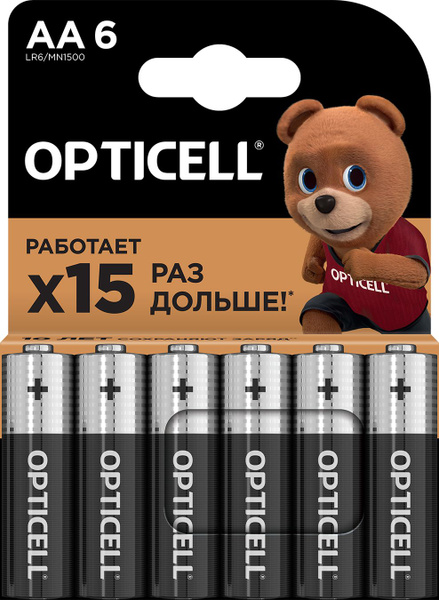 Батарейки пальчиковые AA (LR06) 6 шт Opticell алкалиновые купить на ...