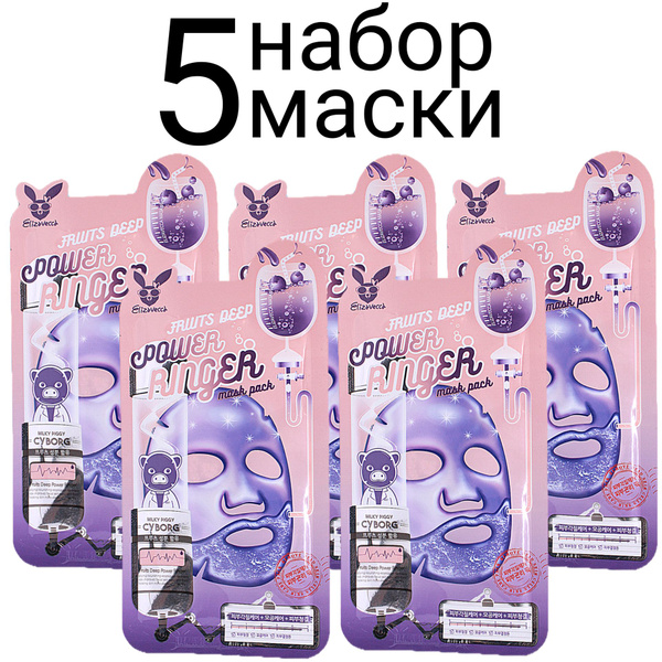 Elizavecca Power Ringer Mask Pack Fruits Deep Успокаивающая тканевая ...
