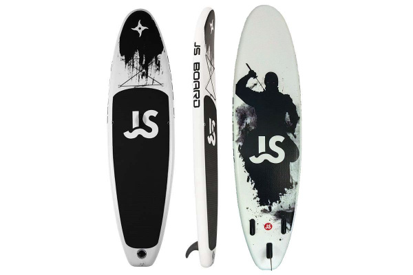 SUP board Ninja надувной для серфинга с веслом 335x82х15 см черно-белый ...