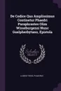 De Codice Quo Amplissimus Continetur Phaedri Paraphrastes Olim Wisseburgensi Nunc Guelpherbytano, Epistola - Ludwig Tross, Phaedrus