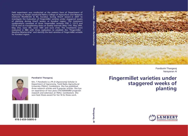 Обложка книги Fingermillet varieties under staggered weeks of planting, Pandiselvi Thangaraj and Narayanan Al