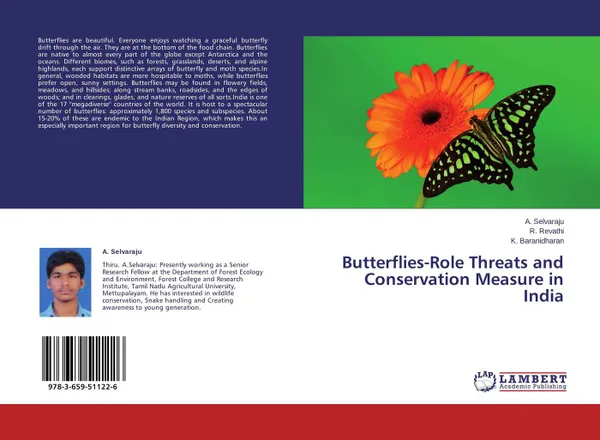 Обложка книги Butterflies-Role Threats and Conservation Measure in India, A. Selvaraju,R. Revathi and K. Baranidharan