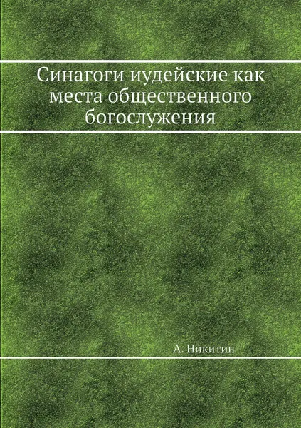 Обложка книги Синагоги иудейские как места общественного богослужения, А. Никитин