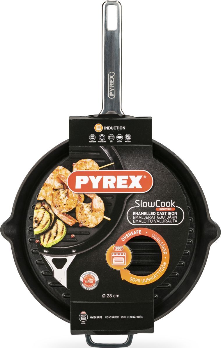 фото Сковорода-гриль Pyrex SlowCook, SC28BH4/6142, черный, диаметр 28 см