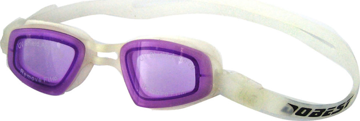 фото Очки для плавания Dobest HJ-16, белый/фиолетовый