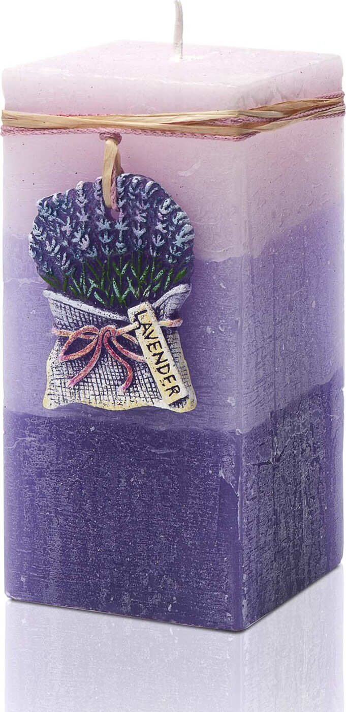 фото Свеча Bartek Rustic Lawender, блок, фиолетовый, 14 х 7 х 7 см