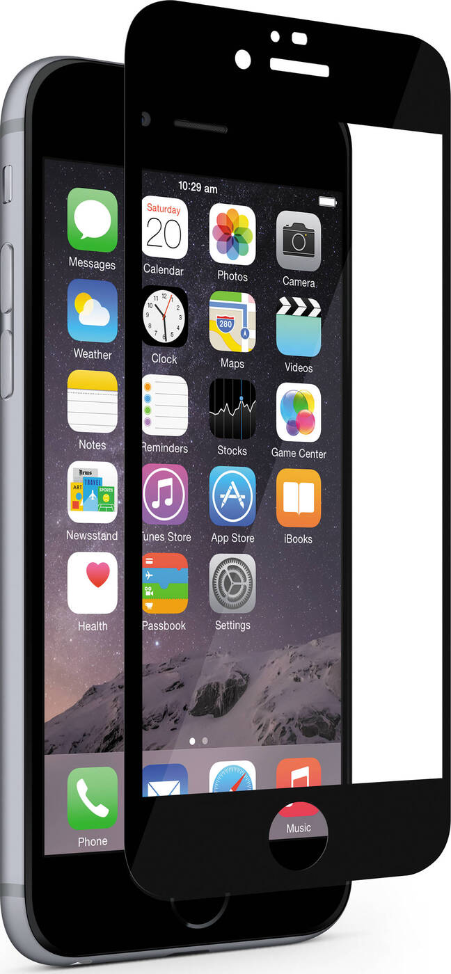 фото Защитное стекло 5D Unipha Full Glue закалённое для Apple iPhone 6/6S, чёрное Glass unipha