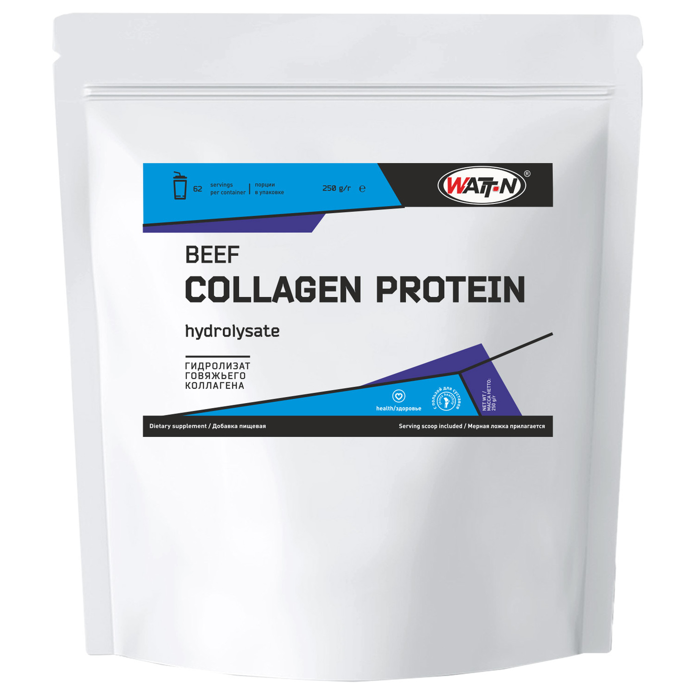 WATTNUTRITIONГидролизатколлагеновогобелкаГовяжийBeefCollagenProtein,250гр