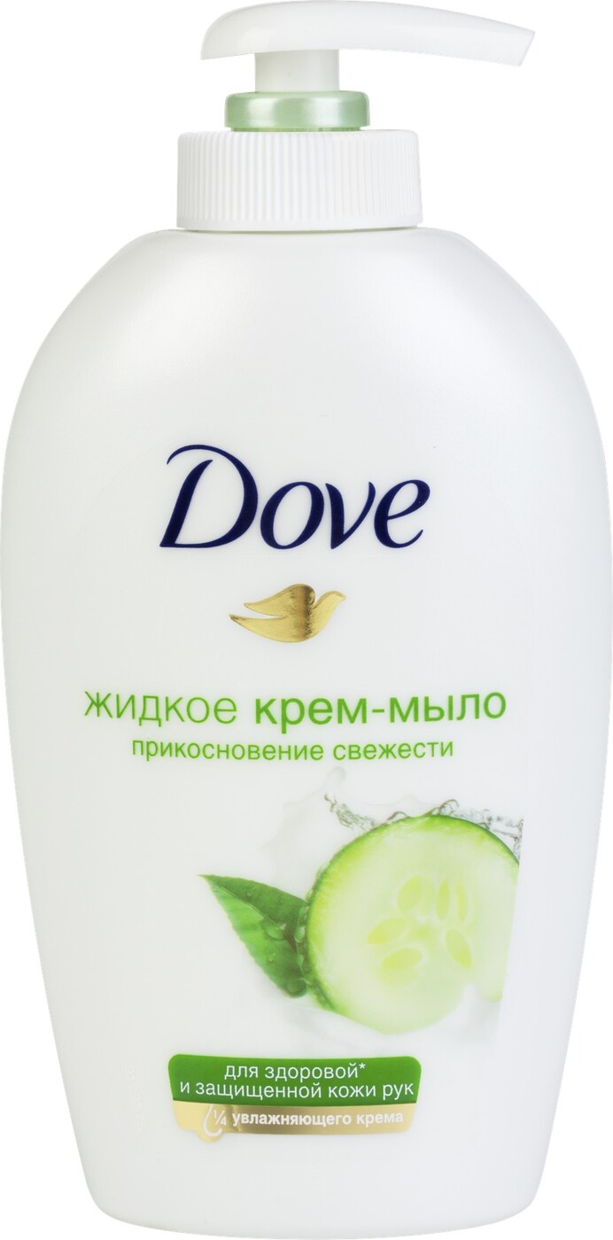 Dove Жидкое крем-мыло Прикосновение свежести, с ароматом огурца и зеленого чая, 250 мл - изображение