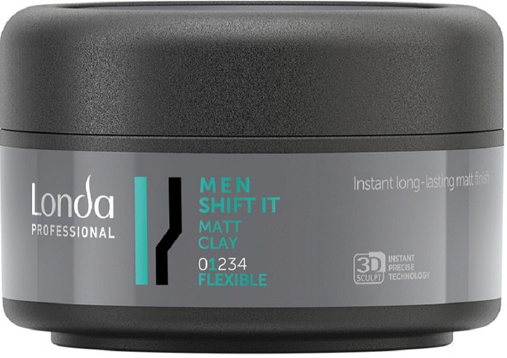 LONDA PROFESSIONAL Матовая глина Man Shift It нормальной фиксации для волос, мужская 75 мл.