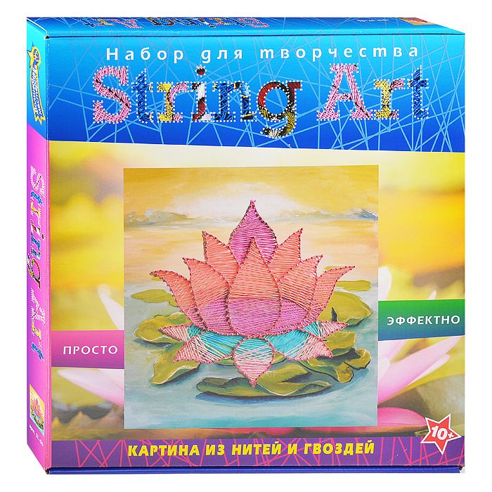 Набор для творчества STRING ART "Лотос" Плетение картины нитками ...