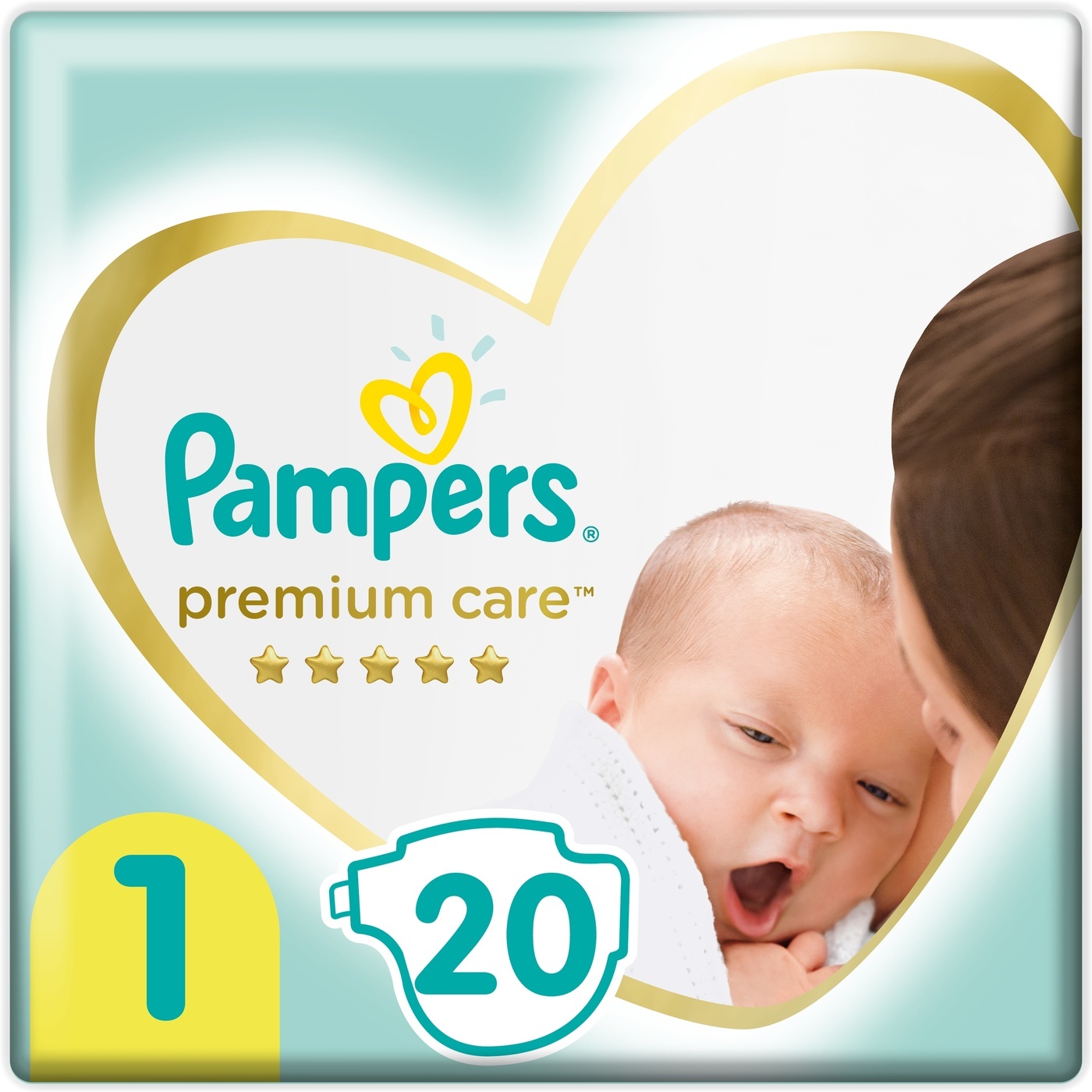 Pampers Подгузники Premium Care 2-5 кг (размер 1) 20 шт