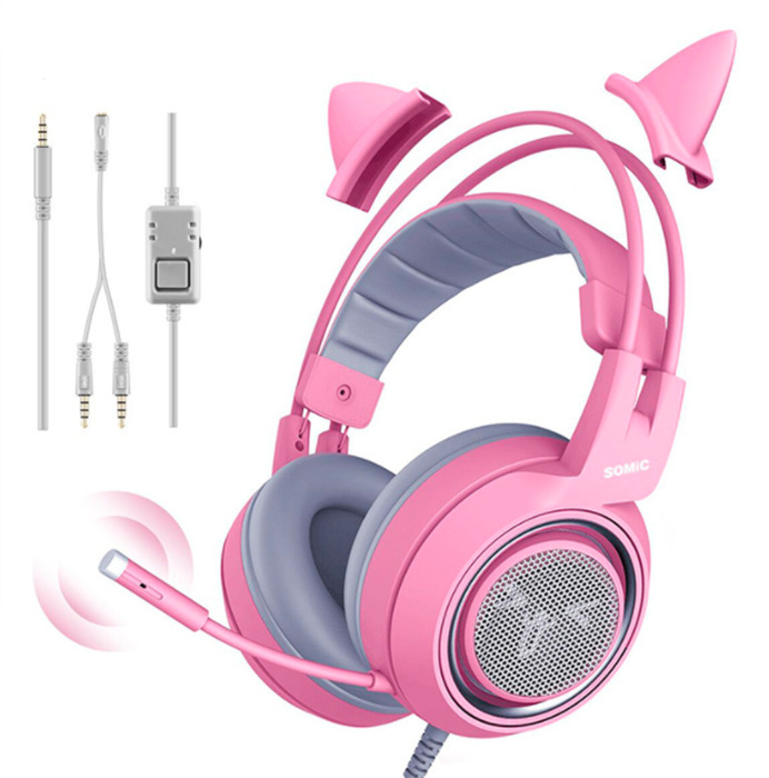 Розовые игровые наушники. Наушники Somic g951. Somic g951 Pink. Наушники Somic g951s с ушками. Somic g951s розовый.