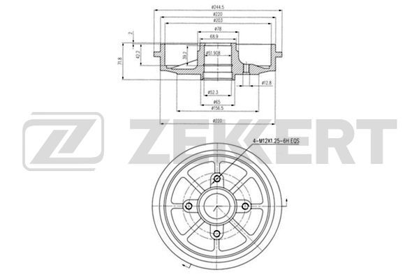 Zekkert Барабан тормозной, арт. BS5528