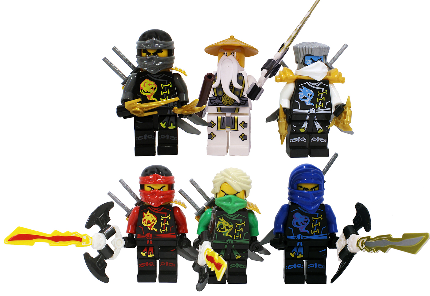 Фигурки Ninja Ниндзяго Ninjago с оружием 7 см 6в1 — купить в интернет ...