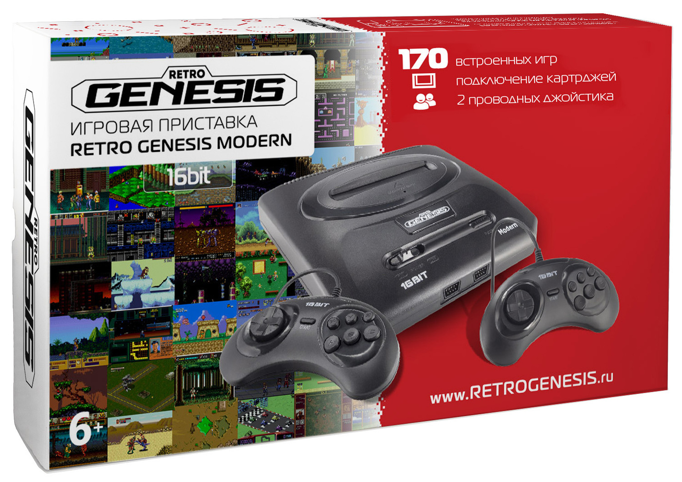 SEGA Retro Genesis Modern + 170 игр + 2 джойстика - купить с доставкой по  выгодным ценам в интернет-магазине OZON (753217388)