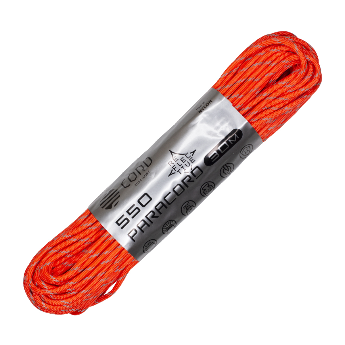 Паракорд 550 CORD RUS 30м 4мм светоотражающий NEON ORANGE