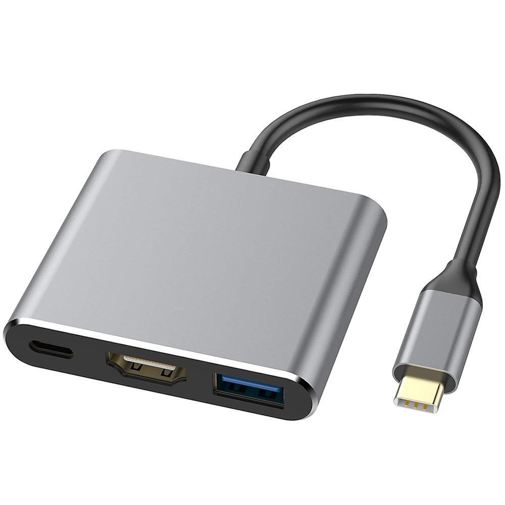 Адаптер - переходник 3 в 1 Type-c - HDMI 4K / USB 3.0  / Type-C 