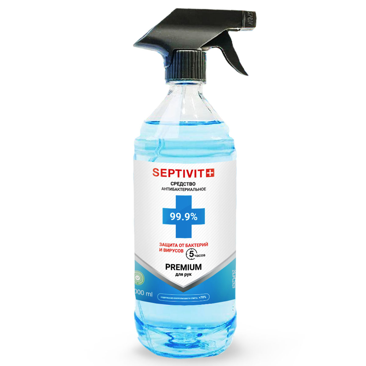 Антисептик для рук спиртовой SEPTIVIT Premium, спрей, 1 литр (1000 мл ...