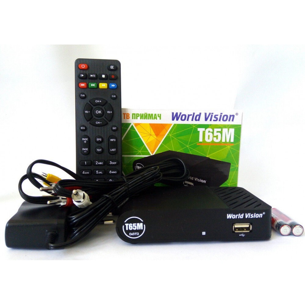 Цифровая приставка world vision. World Vision t65m. T65m приставка World Vision. Ресивер World Vision t65м. DVB-t2 приставка World Vision t65m Black.