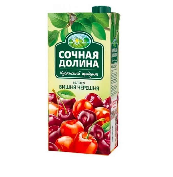 Напиток сокосодержащий Яблоко Вишня Черешня 0,95 Сочная Долина*12 ...