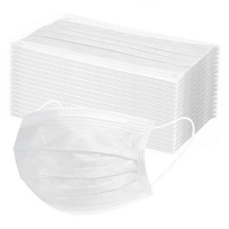 маска медицинская. маски одноразовые белые. маска медицинская трехслойная одноразовая белая 50 штук в упаковке. маски одноразовые белые. маска медицинская,одноразовая, трехслойная №100.