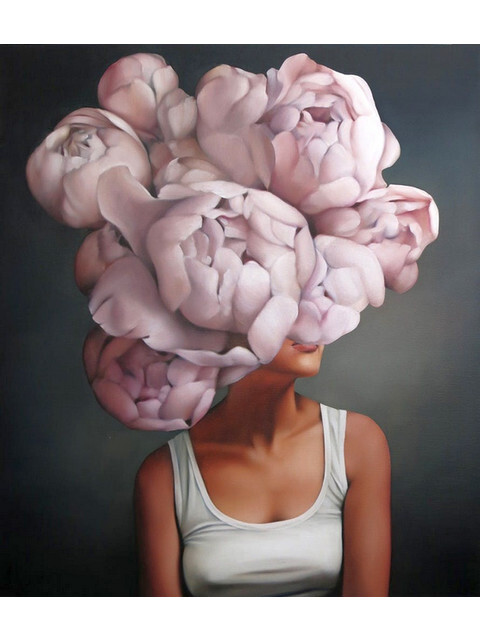 Картина по номерам Paintboy GX35285 Девушка-пион / девушка с пионами ...