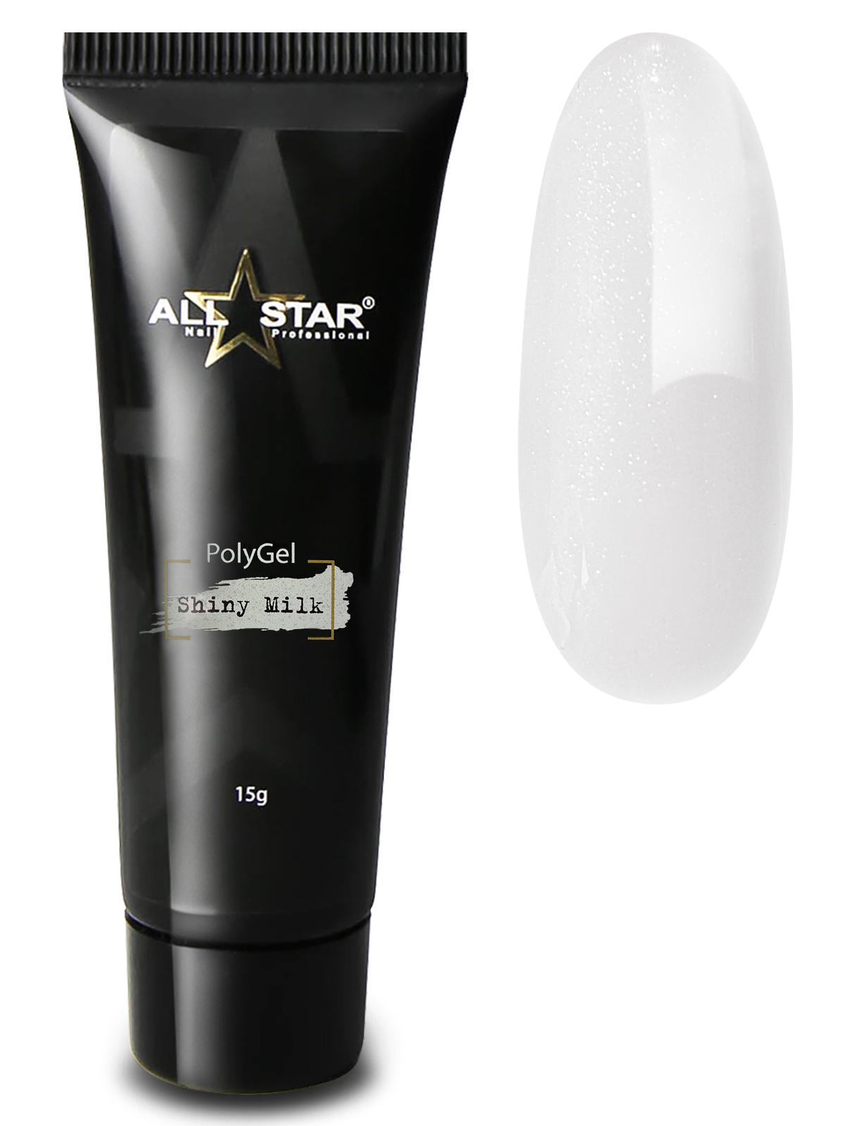 Полигель ALL STAR Professional гель для наращивания ногтей коррекции и моделирования на верхние и нижние формы PolyGel Shiny Milk (Shimmer), цвет молочный с шиммером 15 гр купить на OZON по низкой цене (287490811)