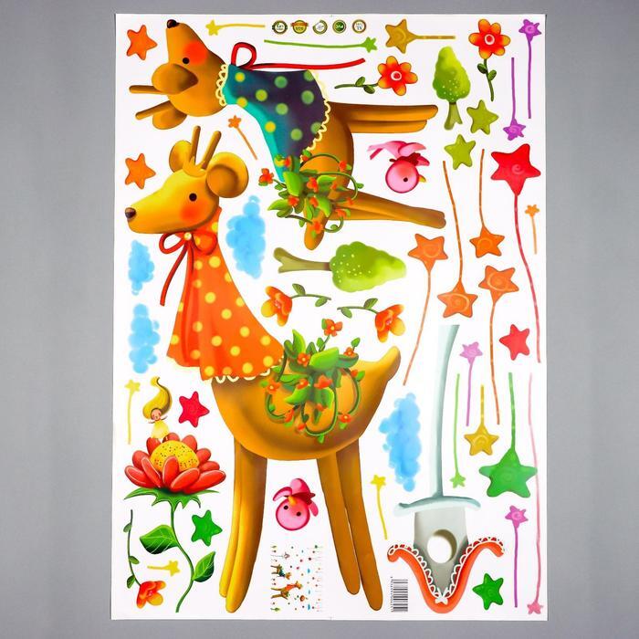 Наклейка интерьерная "Олешки в накидках в горох" 50*70 см