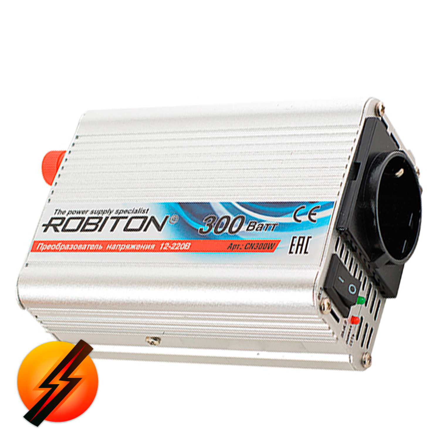 Robiton Инвертор автомобильный, 12-220В, 300 Вт арт. CN300W