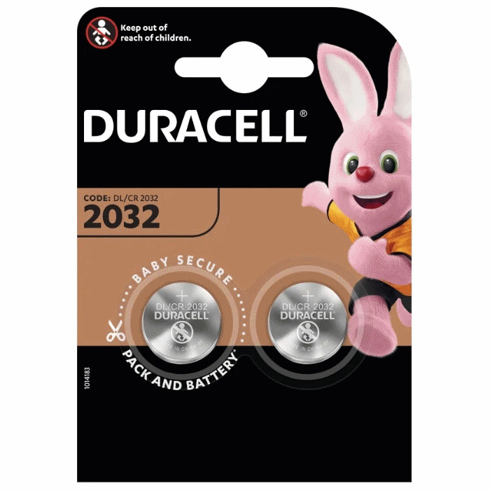 DuracellБатарейкаCR2032,Литиевыйтип,3В,2шт