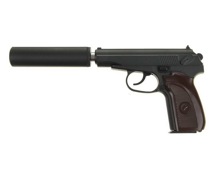 Модель пистолета WE Makarov K с глушителем, Black (WE-MABK)