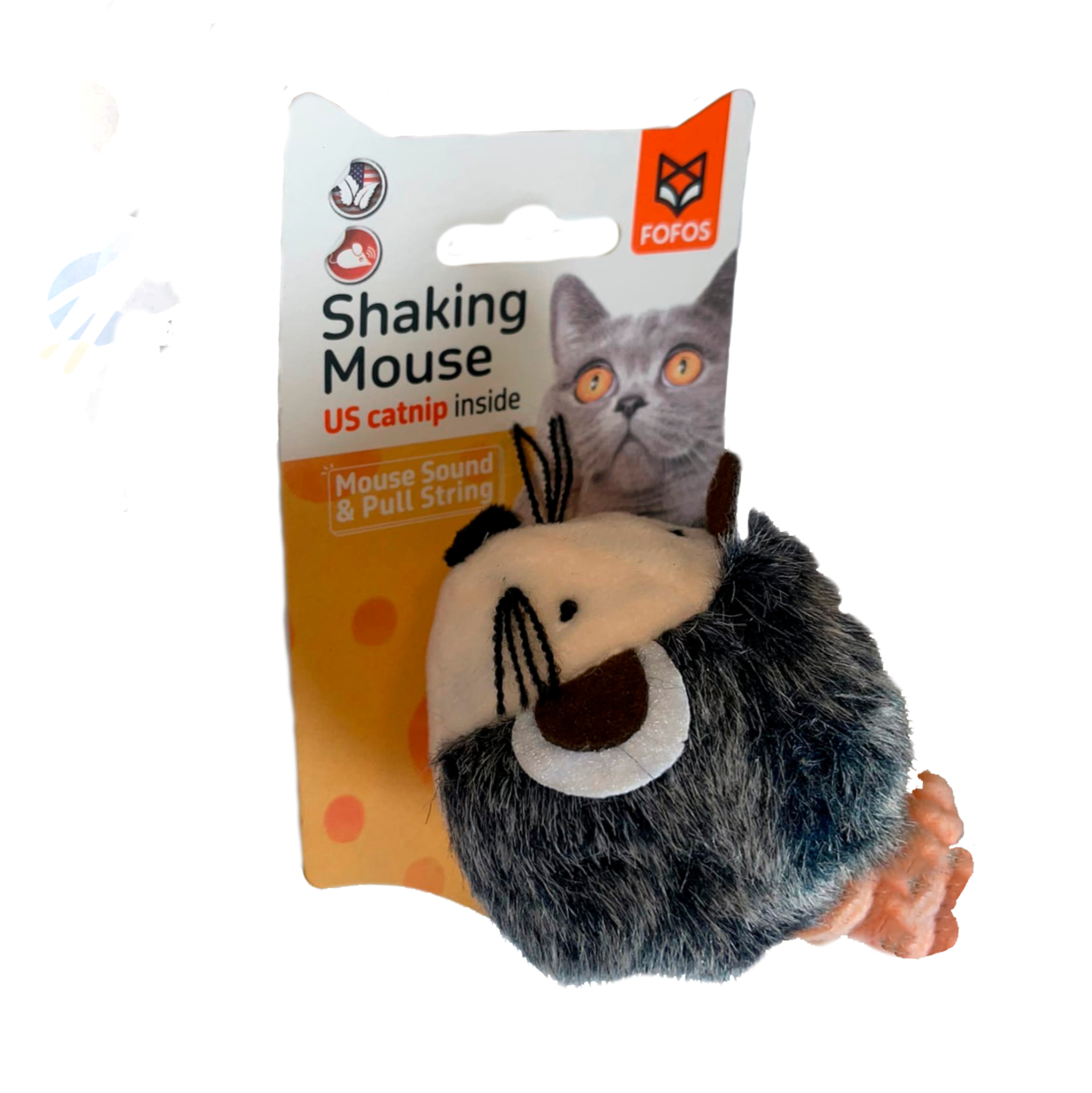 Интерактивная игрушка для кошек "Шумелка мышь" с кошачьей мятой FOFOS ...